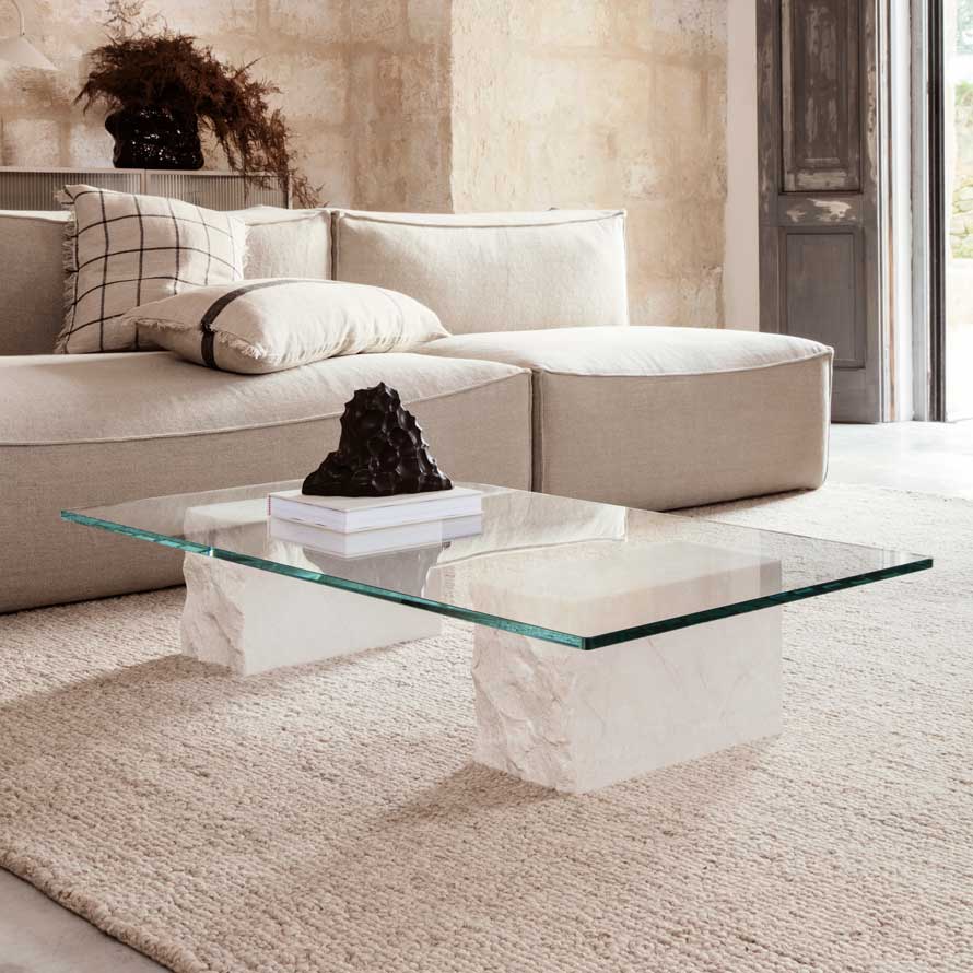 Tavolino Mineral di Ferm Living - bianco trasparente