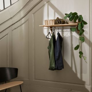 Sector Rack Shelf Ferm Living Legno Ottone Scaffale Ash Wood Brass