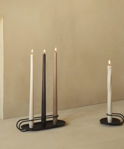Candle, Audo, Spire Smooth Tapered, Ocra, Neutral, Avorio, Cera, Wax, Ivory, Neutral
